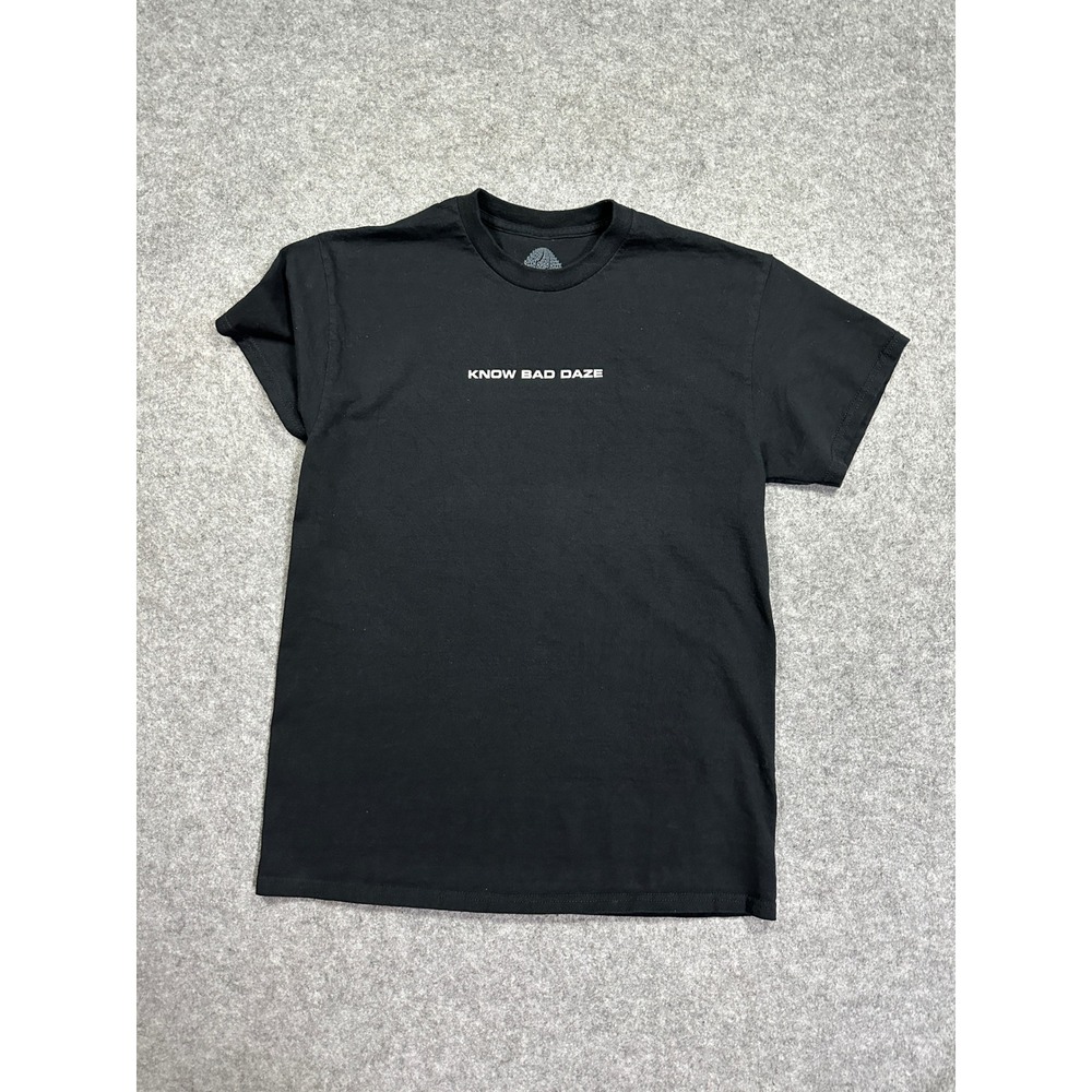 Know Bad Daze Rose Graphic T-Shirt Medium Black Cotton Streetwear Tee